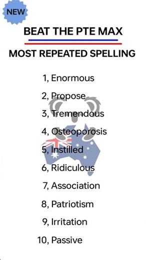 Most Repeated Spellings in pte exam 2026 | Most Repeated Spellings in pte exam 2025 #beattheptemax
