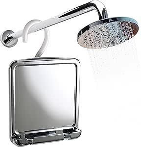 MIRRORVANA Fogless Shower Mirror for Shaving and Distortion-Free Glass Surface with Hook for Hanging, 8" x 7" Chrome
