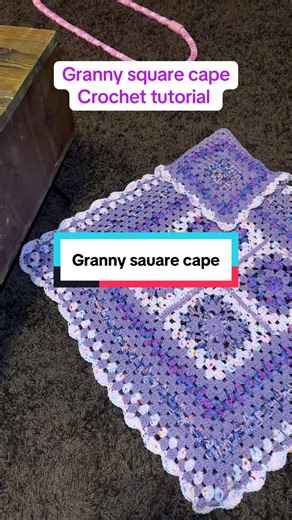 Granny square cape crochet tutorial! #crochet #crochetgrannysquare #crochetblanket #grannysquareblanket #crochettutorials