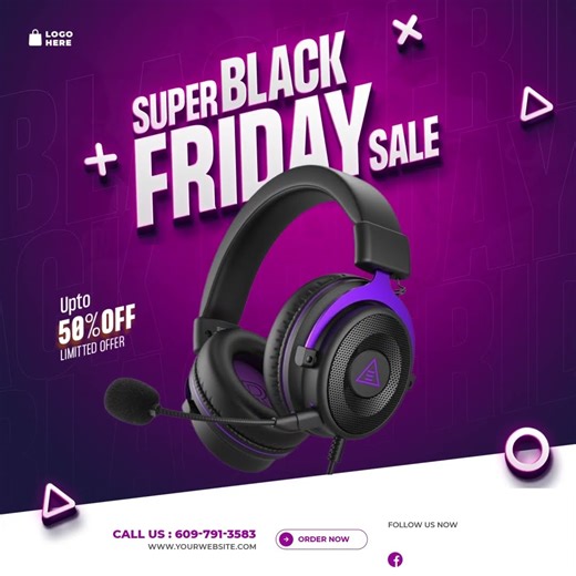 Headphone animation banner | Social media Animation Banner | VisualCraft by Musabbir