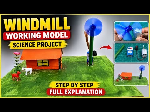 Windmill Working Science Model | Step by Step Full Tutorial #scienceworkingmodel #youtube #shortvide