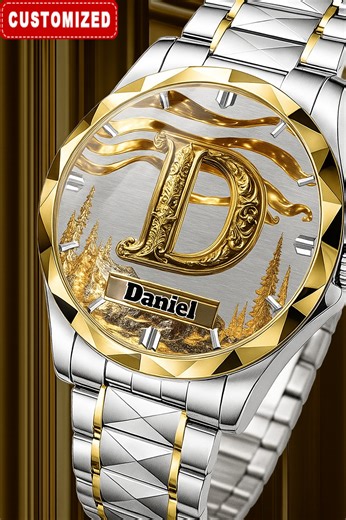 ✨Custom Metal Watch,Engrave your name and initial — create a timepiece that’s truly yours. 🎁 The perfect gift — for your husband, boyfriend, father, or yourself. #PersonalizedWatch #GiftForHim #GiftTail#HuntingGift #CustomWatch #DeerHunter | GiftTail - Treasured Gifts