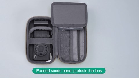 BAGSMART Digital Camera Case, Protective & Lightweight Camera Case with 2 Carrying Ways, Waterproof & Shockproof Small Camera Bag for Canon PowerShot G7X Mark II/III/Sony DSCW800/DSCW830 - Camel