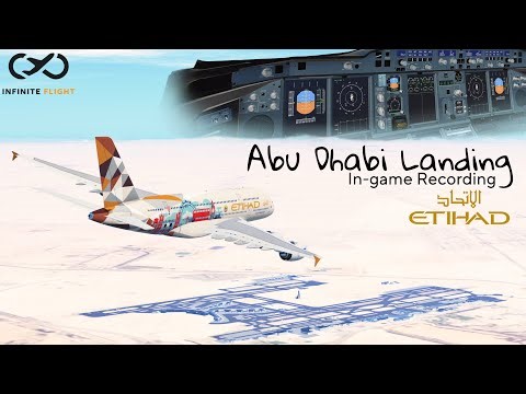 Cockpit View Etihad A380 Arrival Into Abu Dhabi (AUH) | Airbus A380-800 | In-game Recording
