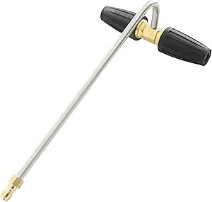 Pressure Washer Gutter Cleaner Attachment, Rotating Pressure Washer Turbo Nozzle with 1/4'' Quick Connect, Extension Wand for Cleaning Brick&Concrete&Vinyl Surfaces, Max 4000PSI (Rotating Turbo)