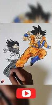 how to draw Goku and Vegeta | dragon ball z | Goku and Vegeta fight |