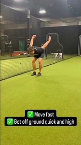 Two legged backward broad jump to single leg stick