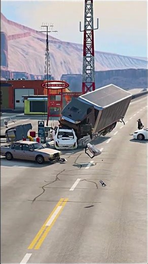 Realistic Highway Car Crashes #172