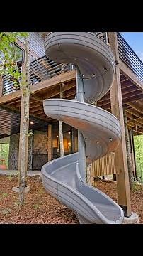 Modern Treehouse Cabin Tour w/ A Slide Playground & Mountain Views