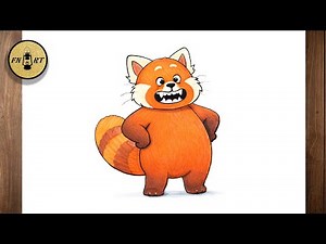 How to draw red panda from turning red easy