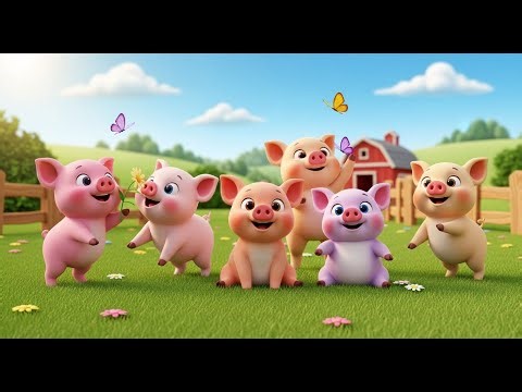 Five Little Piglet Babies Oink Oink Oink | Farm Animal Song & Nursery Rhymes