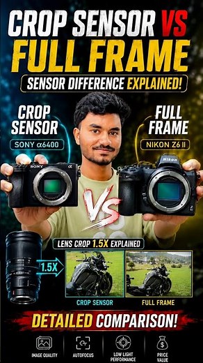Crop Sensor vs Full Frame Camera | Complete Comparison (2026) 📸 #shorts #tech