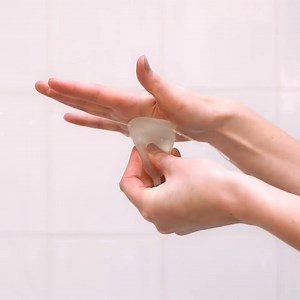 Cleaning your cup is essential ✨ but how do you clear out those tiny holes? While cleaning, fill your DivaCup with water, cover the top with your hand and squeeze the cup to push water through the holes. Having clean and clear holes allows for your cup to form a natural leak-proof seal inside of you 🩸 | DIVA