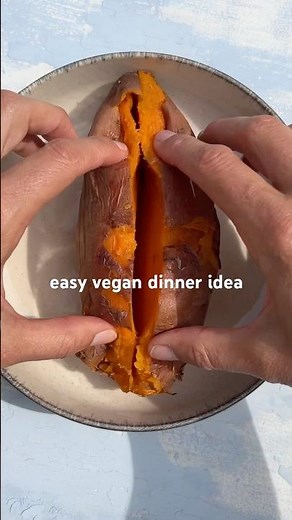Easy vegan baked sweet potato
