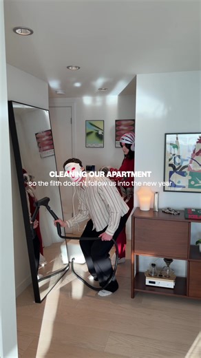 Cleaning our apartment so the filth doesn’t follow us into 2026 Products Featured @Samsung 55” Frame TV @Sonos Arc Ultra #cleaning #cleantok #cleaningmotivation #cleaningasmr