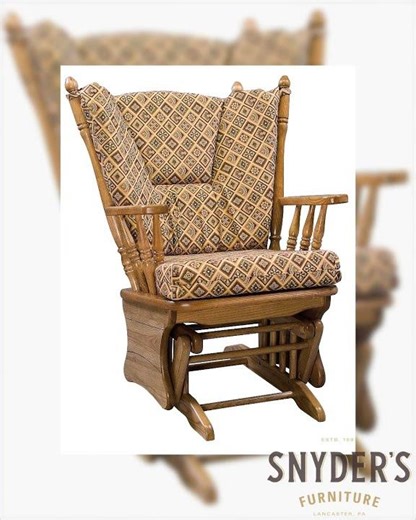 Amish Low Wing Back Cushion Glider Rocker