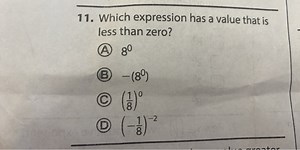 Which expression has a value that is less than zero?(A) 8 ^ { ... | Filo