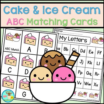 Cake and Ice Cream - Uppercase Lowercase Alphabet Matching - ABC Flashcards