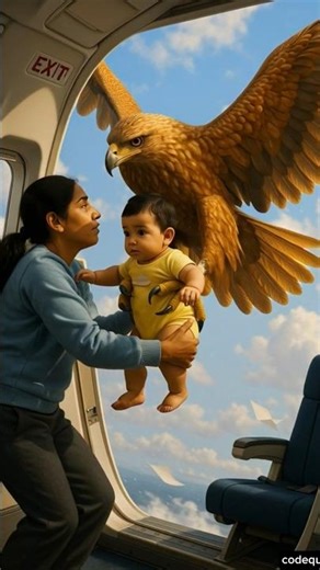 The Eagle Who Saved Her Baby 😭✨ Unbelievable Airplane Rescue Story#codequill #trending #shorts #ai