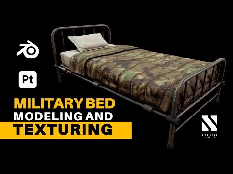 Military Bed | Blender / Substance painter Tutorial