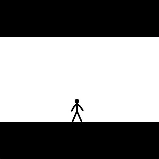 Stick figure sliding to middle