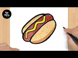 #659 How to Draw a Hot Dog - Easy Drawing Tutorial