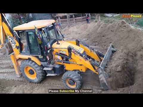 JCB Backhoe Loading Sandy Mud in Dump Truck | Powerful JCB Working Video