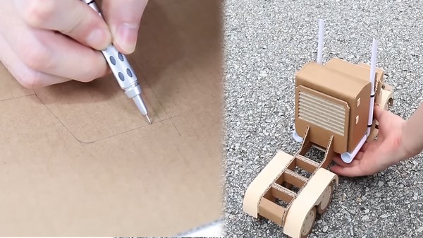 Making RC Container Truck from Cardboard