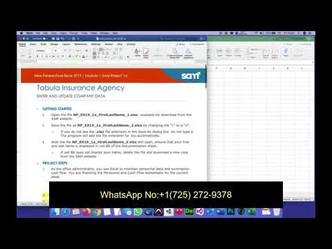 Excel 2019 | Module 1: SAM Critical Thinking Project 1c | Tabula Insurance Agency #newperspectives