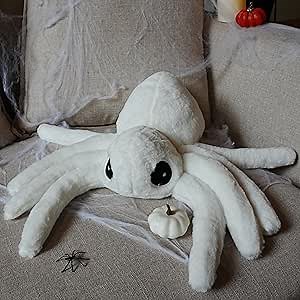 Halloween Spider Shaped Throw Pillows, White Spider, 19x19 Inches Funny Pillows for Room Decoration