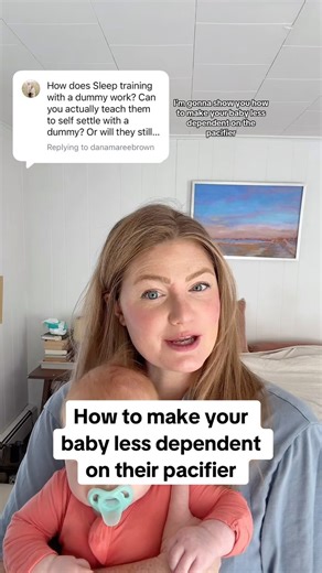Pacifiers are an amazing self-soothing tool for older babies & have lots of benefits, but they can become an issue for younger babies who spit them out and can’t replace them on their own yet, so here’s my trick to make them less dependent on it without getting rid of it completely! Link 🔗 is in my bio for my full baby sleep class and for this pacifier because I always get so many comments about which one I use (it’s magical and almost every baby will take it!!) #babysleep #infantsleep #trendin
