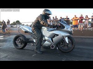 8-sec Kawasaki ZX14R Turbo At The Strip
