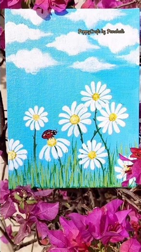 Easy Acrylic Painting on Canvas #aesthetic #art #painting #shorts