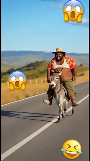 Biggest man riding on donkey #shortsfeed #wildlife #shorts #trending