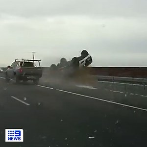 274K views · 4.3K reactions | Dashcam footage has captured the moment a wild collision unfolded on Springvale Road last week, with a ute flipping into oncoming traffic after attempting to merge in front of another vehicle. Paramedics were called to the scene, but the driver somehow managed to avoid serious injury. #9News | WATCH LIVE 6pm | 9 News | Facebook