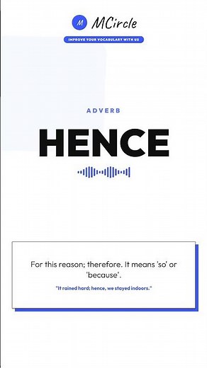 Learn English: What is Hence? | Vocabulary Shorts