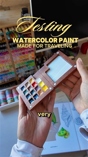 I tried a travel watercolor palette for the first time! ✧ 🎨🧚🏽‍♂️🪷 #artist #watercolor #painting