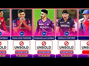 Unsold Players List in IPL Auction 2026