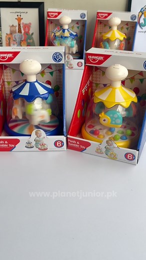Planet Junior - Kids Toy Store | 🎡✨The Happy Merry-Go-Round Press Carousel Toy is full of colors, movement & giggles 🤩🐌 Perfect for curious little hands — just press, spin... | Instagram