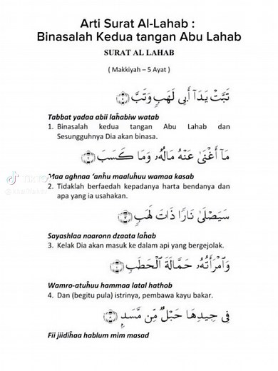 Surah Al-Lahab: Arti dan Bacaan yang Menyentuh