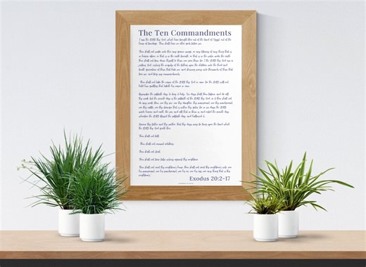 The Ten Commandments KJV for Kids - Wall Art Poster - Downloadable PDF Exodus 20:2-17 - Etsy