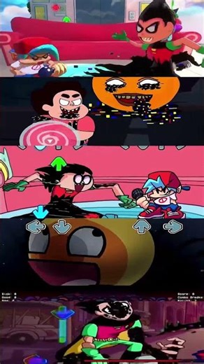 FNF Robin vs Boyfriend Corrupted Orange Mod - Friday Night Funkin'#fnf #shorts #robin #teentitans