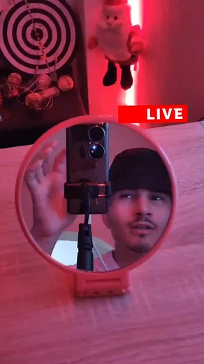 Smartphone Setup with Ring Light for Live Streaming