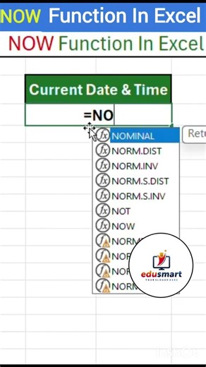 Ms Excel Current Date & Time formula Trick and Tips Only For Beginners #excel #youtube #shorts #fory
