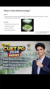 What is Plant Biotechnology? 🌱 Explained in 60 Seconds | #cuetpg2026 @BioBrainzz