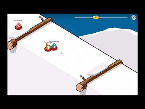 Club Penguin Sled Racing Gameplay