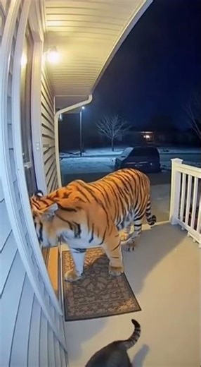“Amazing Tiger and Lion Enter Houses | Brave Cat and Dog Defend Their Home | Real CCTV Footage”