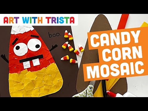 How to Make a Paper Mosaic Candy Corn for Halloween Art Lesson - Art With Trista