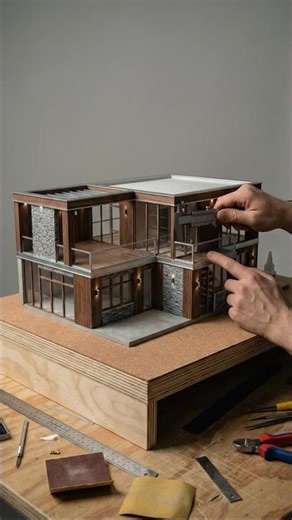 Ultra Luxury 2-Story House Scale Model | Front Elevation Build Timelapse