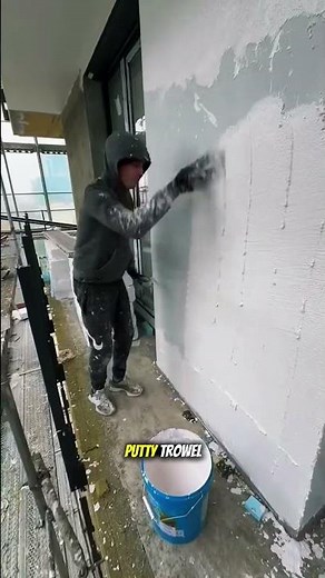 Perfect Wall Smoothing Process Using Putty Trowel | Professional Plastering Skills